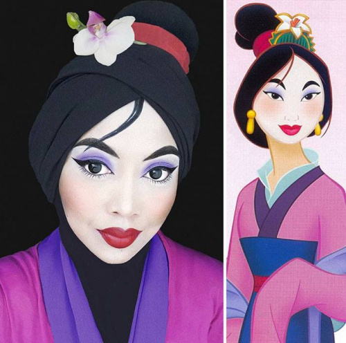 另类Cosplay：女子用头巾装扮卡通人物 惟妙惟肖