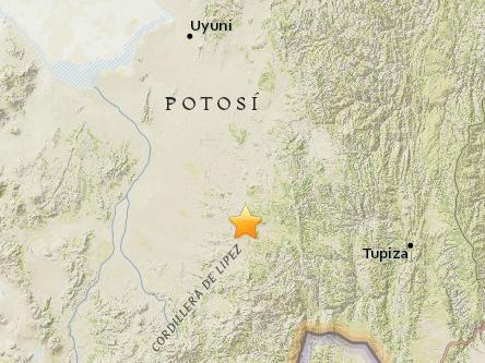 玻利维亚南部发生5级地震 震源深度232.1公里